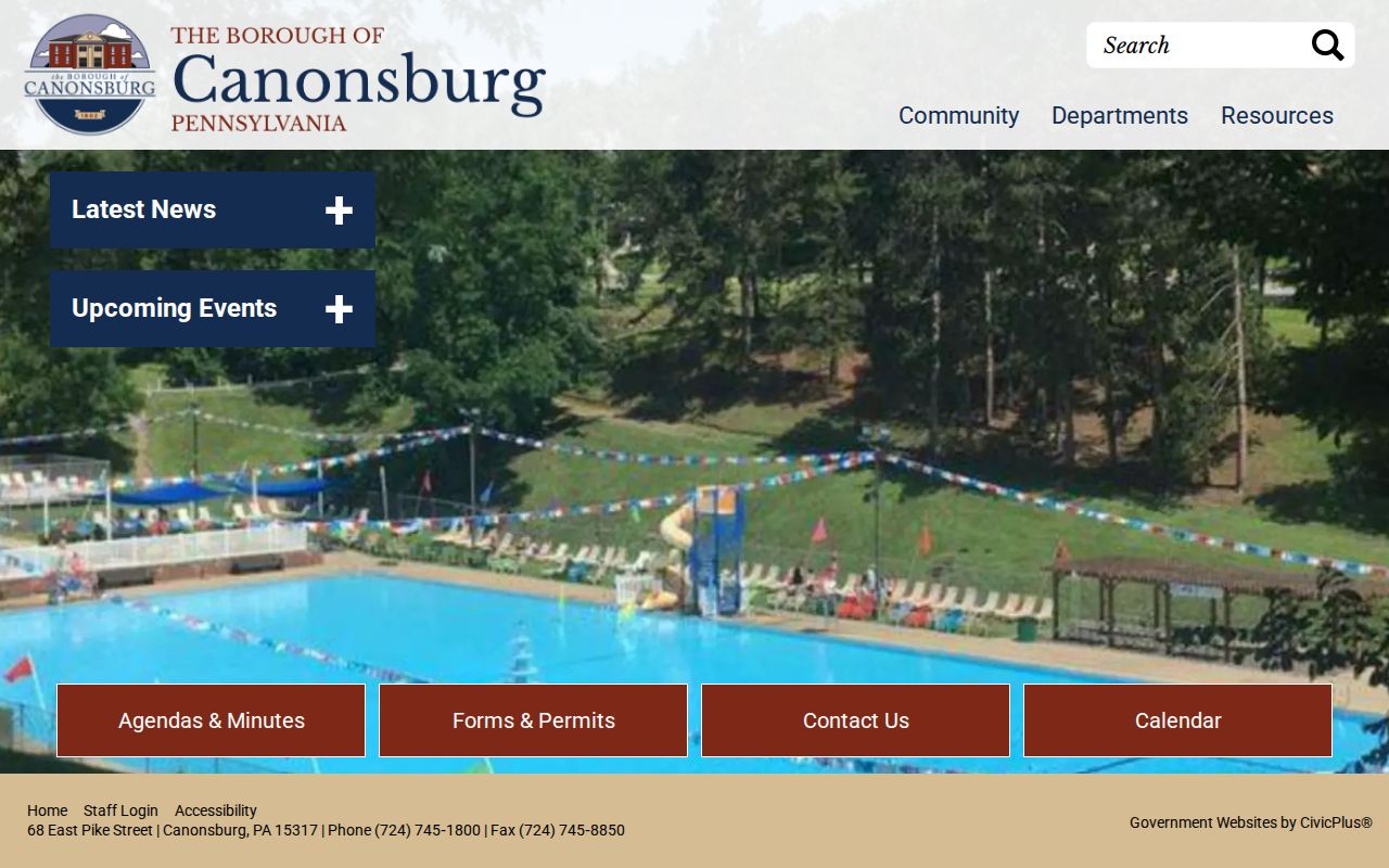 Canonsburg criminal records information on the official borough homepage
